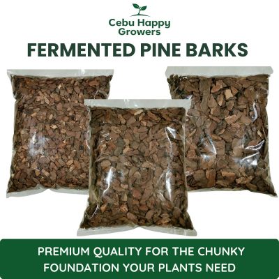Fermented pine bark growing medium for orchids, aroids, and custom chunky potting mixes, available in 3–6 mm, 6–9 mm, and 9–12 mm sizes.